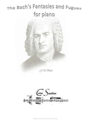 Book cover for Bach - 21 Fantasies and Fugues for Piano - Complete scores