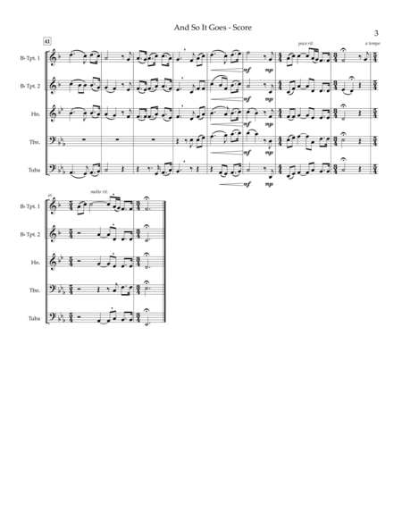 And So It Goes by Billy Joel Brass Quintet - Digital Sheet Music