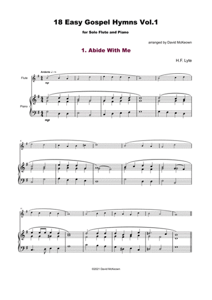 18 Gospel Hymns Vol.1 for Solo Flute and Piano