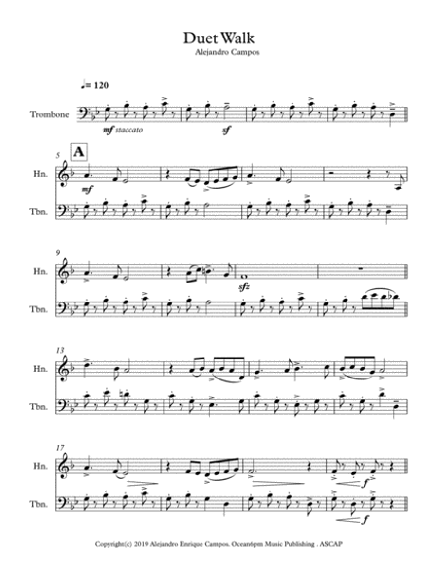 Duet Walk Duet Walk Brass Ensemble scores gallery preview page 1