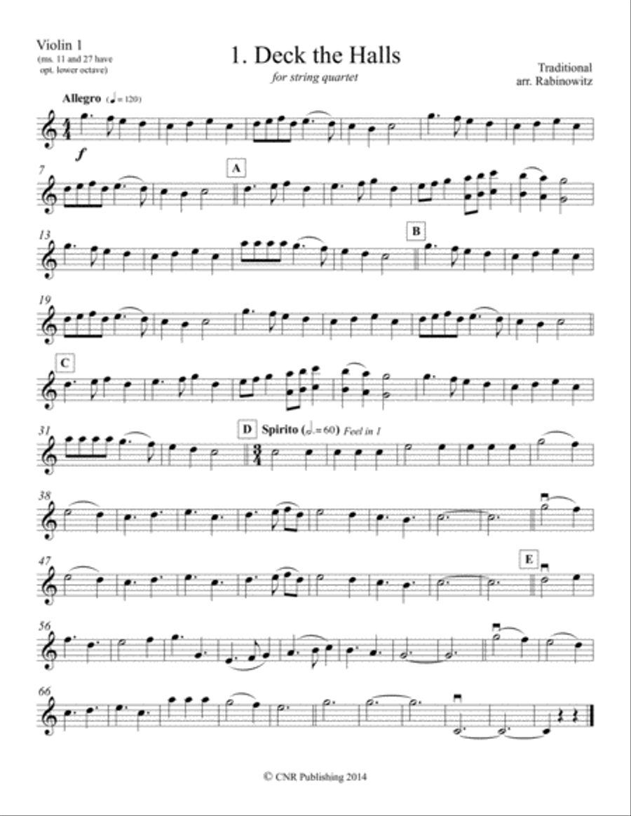 Holiday Classics for String Quartet String Quartet scores gallery preview page 3