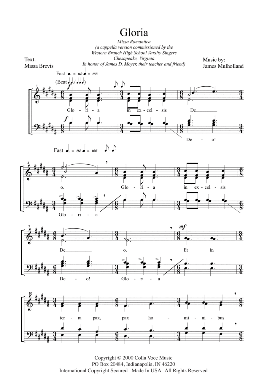 Gloria Gloria 4-Part scores gallery preview page 1