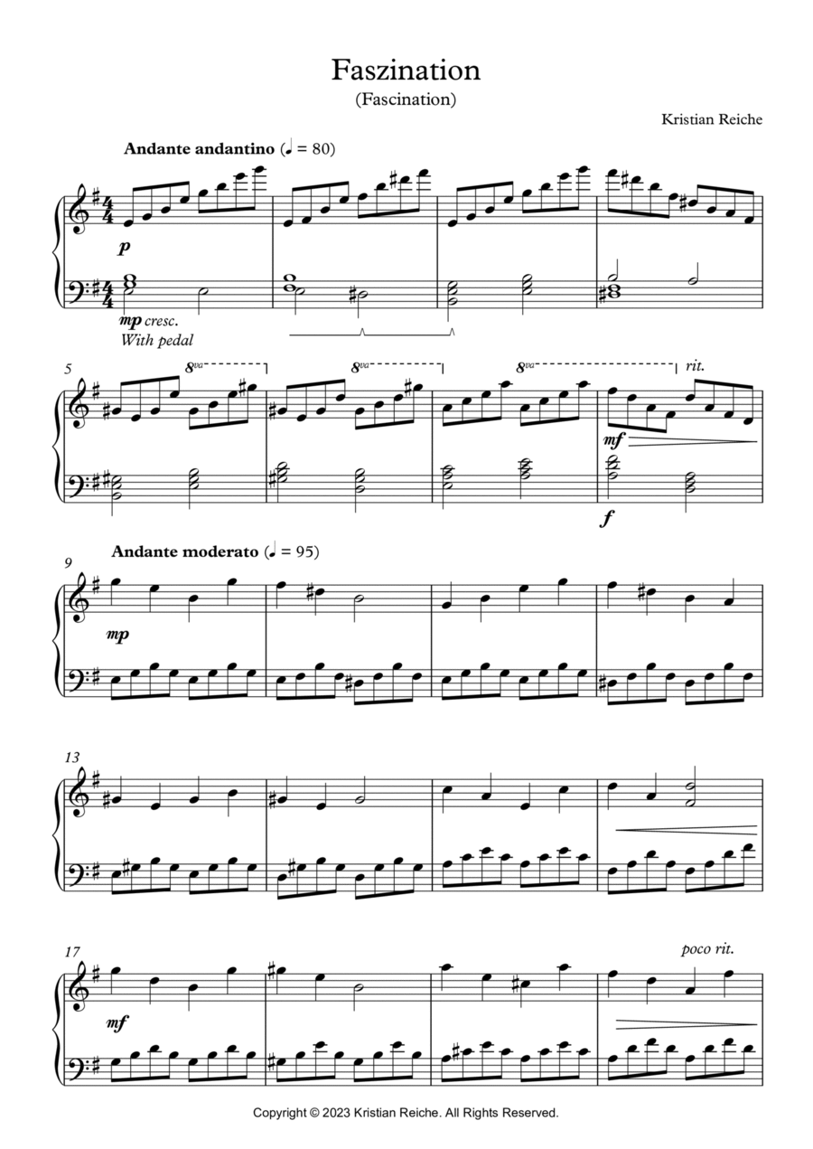 Faszination (Fascination) Piano Solo scores gallery preview page 1