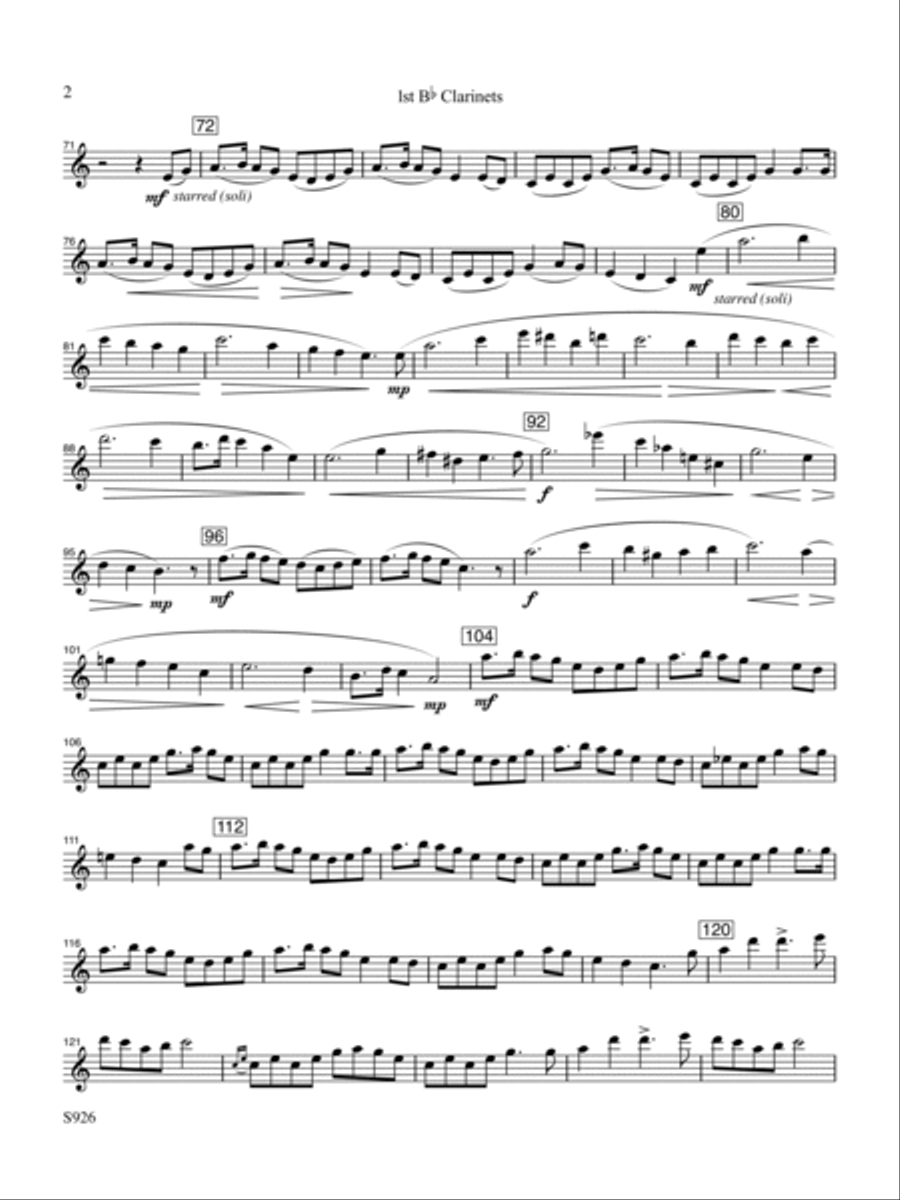 Spoon River - Clarinet 1 Spoon River - Clarinet 1 Concert Band scores gallery preview page 2