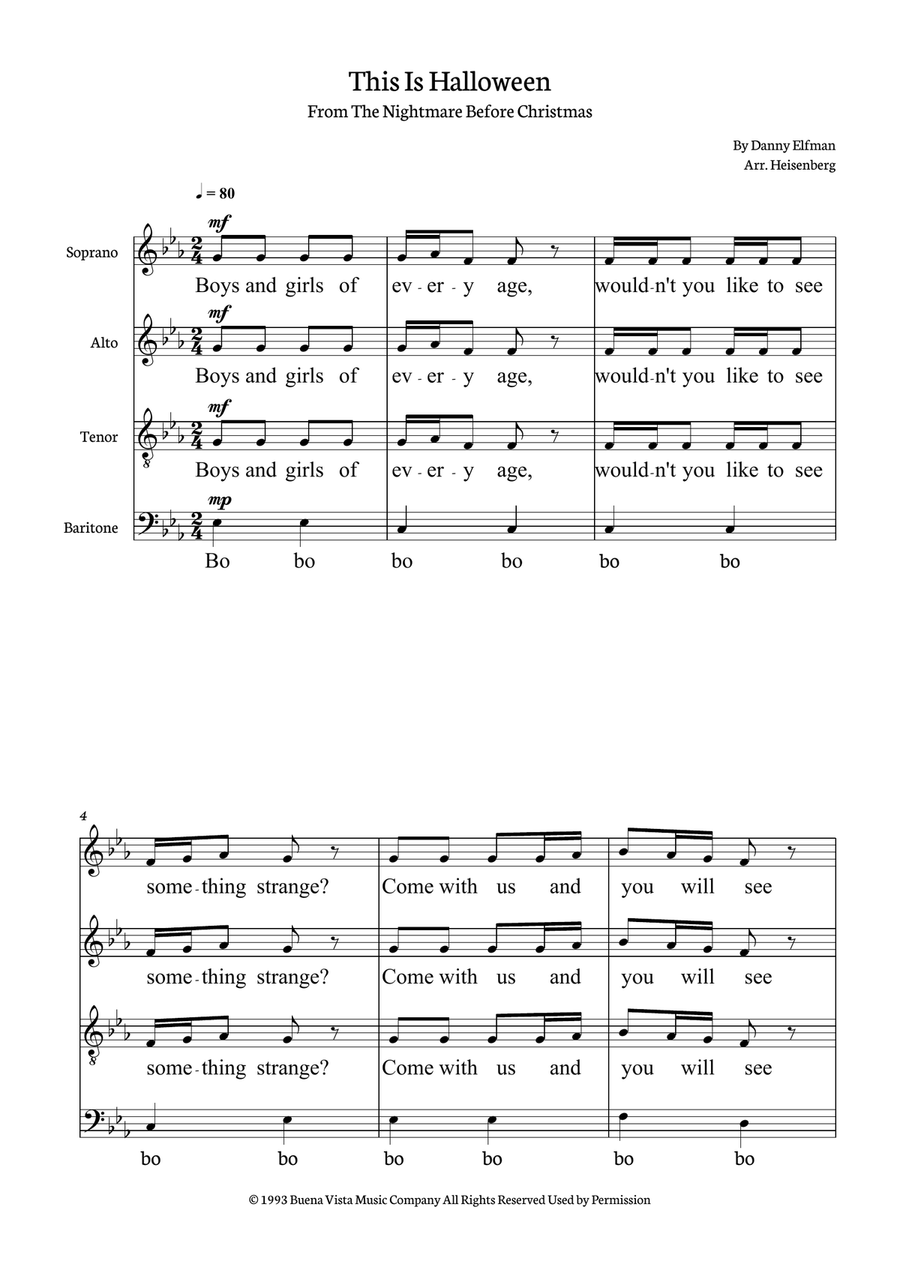 This Is Halloween 4-Part scores gallery preview page 1