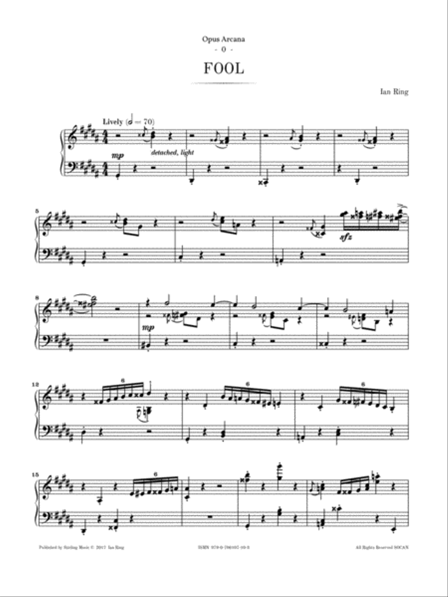 Ian Ring - Opus Arcana - 0 - Fool Piano Solo scores gallery preview page 3