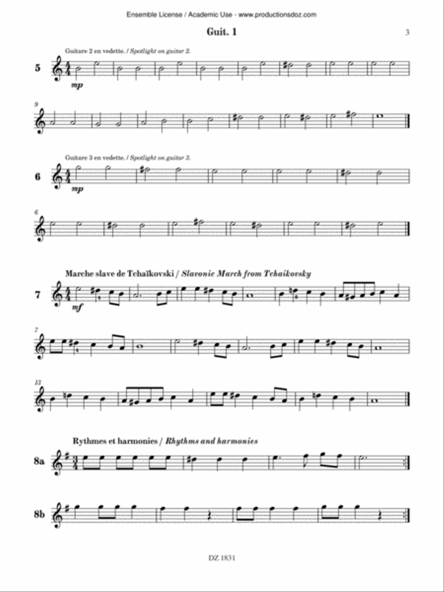 Ma guitare, mon band (guit. 1) vol. 2 Classical Guitar scores gallery preview page 3