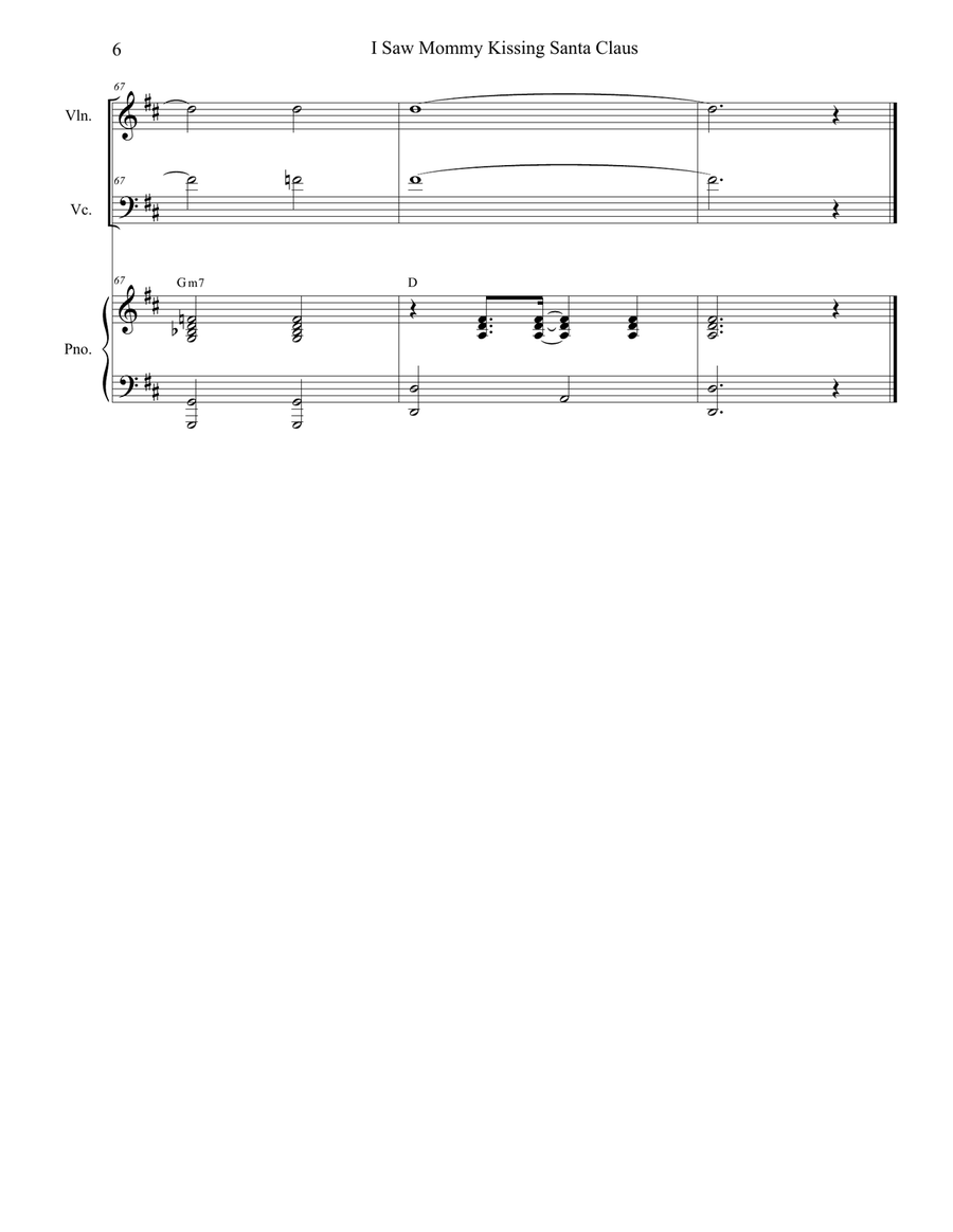 I Saw Mommy Kissing Santa Claus Piano Trio scores gallery preview page 6
