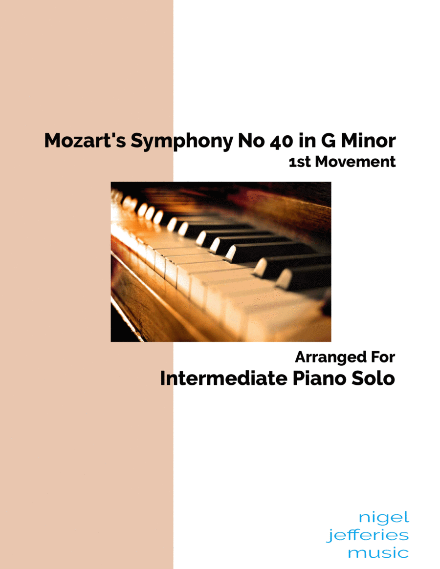 Mozart's Symphony 40 (1st Movement) arranged for intermediate piano image number null