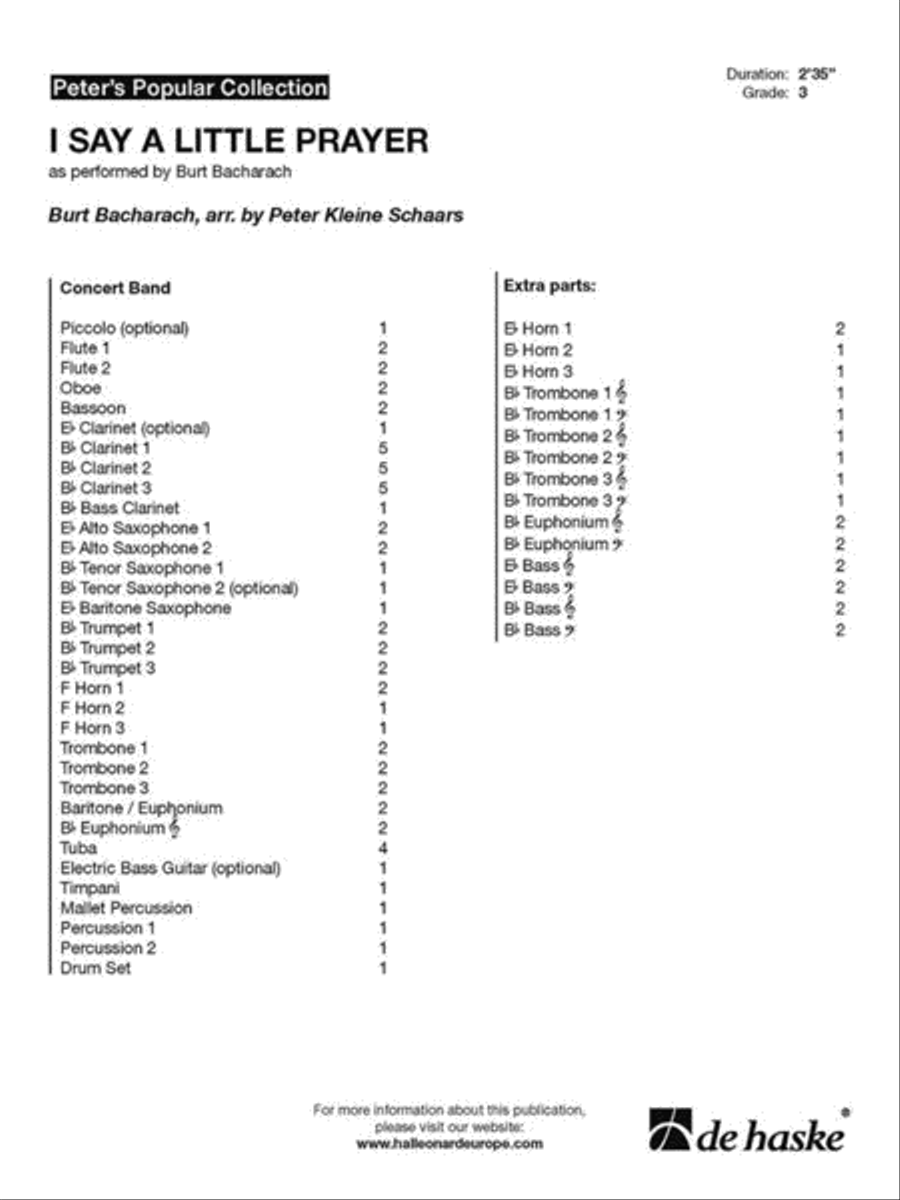 I Say A Little Prayer Concert Band scores gallery preview page 2
