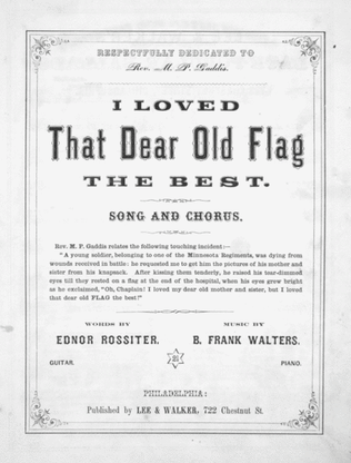 I Loved That Dear Old Flag The Best. Song and Chorus
