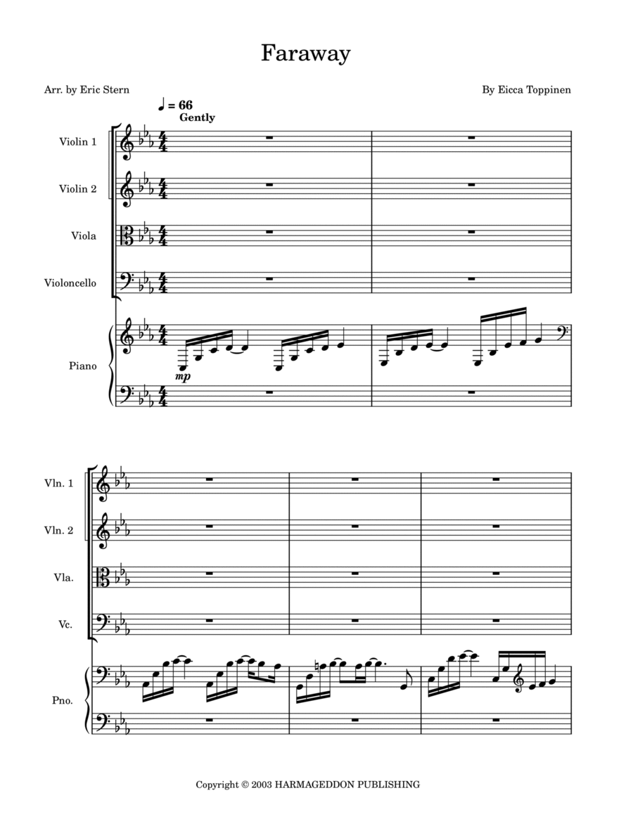 Faraway Piano Quintet scores gallery preview page 1