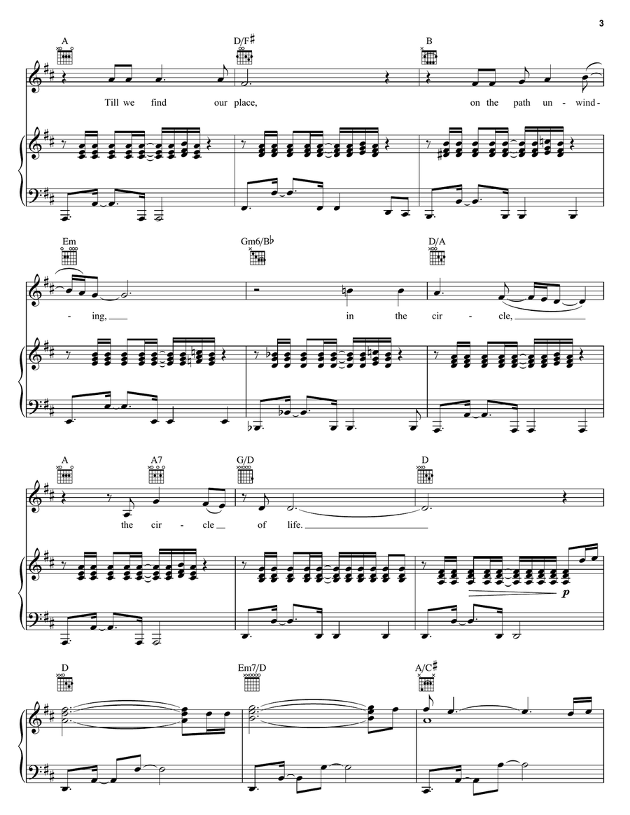 Circle Of Life (from The Lion King: Broadway Musical) Acoustic Guitar scores gallery preview page 3