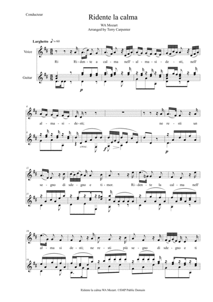 Ridente La Calma (WA Mozart) for voice & classical guitar image number null