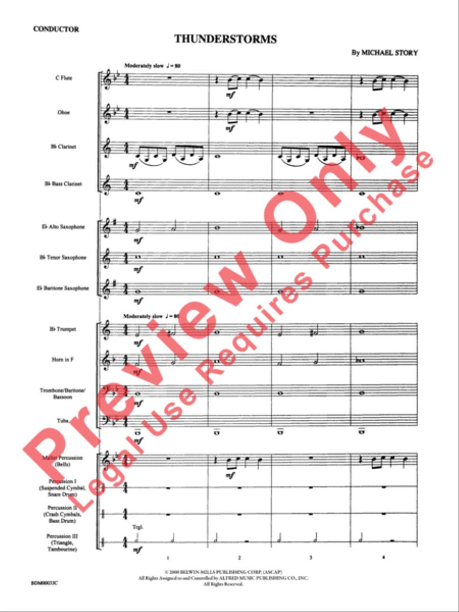 Thunderstorms Concert Band scores gallery preview page 4