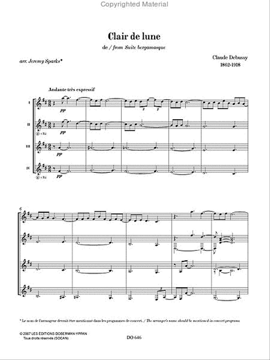 Clair de lune - Golliwogg's Cake-walk Guitar Ensemble scores gallery preview page 2