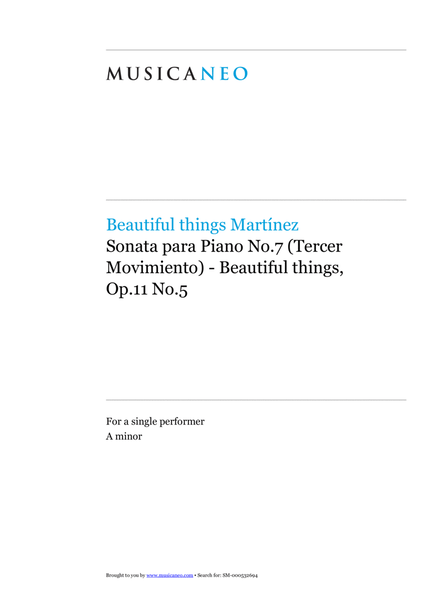 Sonata para Piano No.7 (Tercer Movimiento)-Beautiful things Op.11 No.5