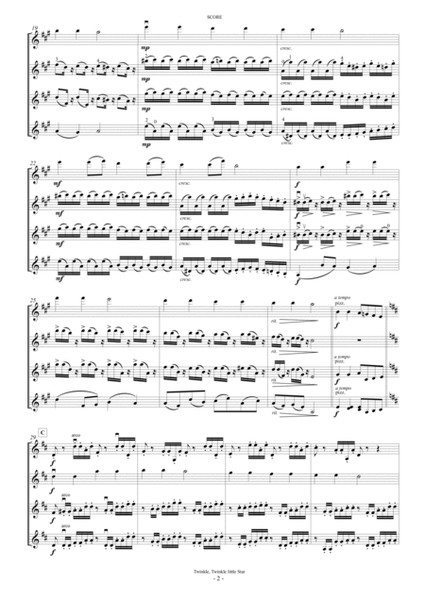Twinkle, Twinkle Little Star (Violin Quartet B) image number null