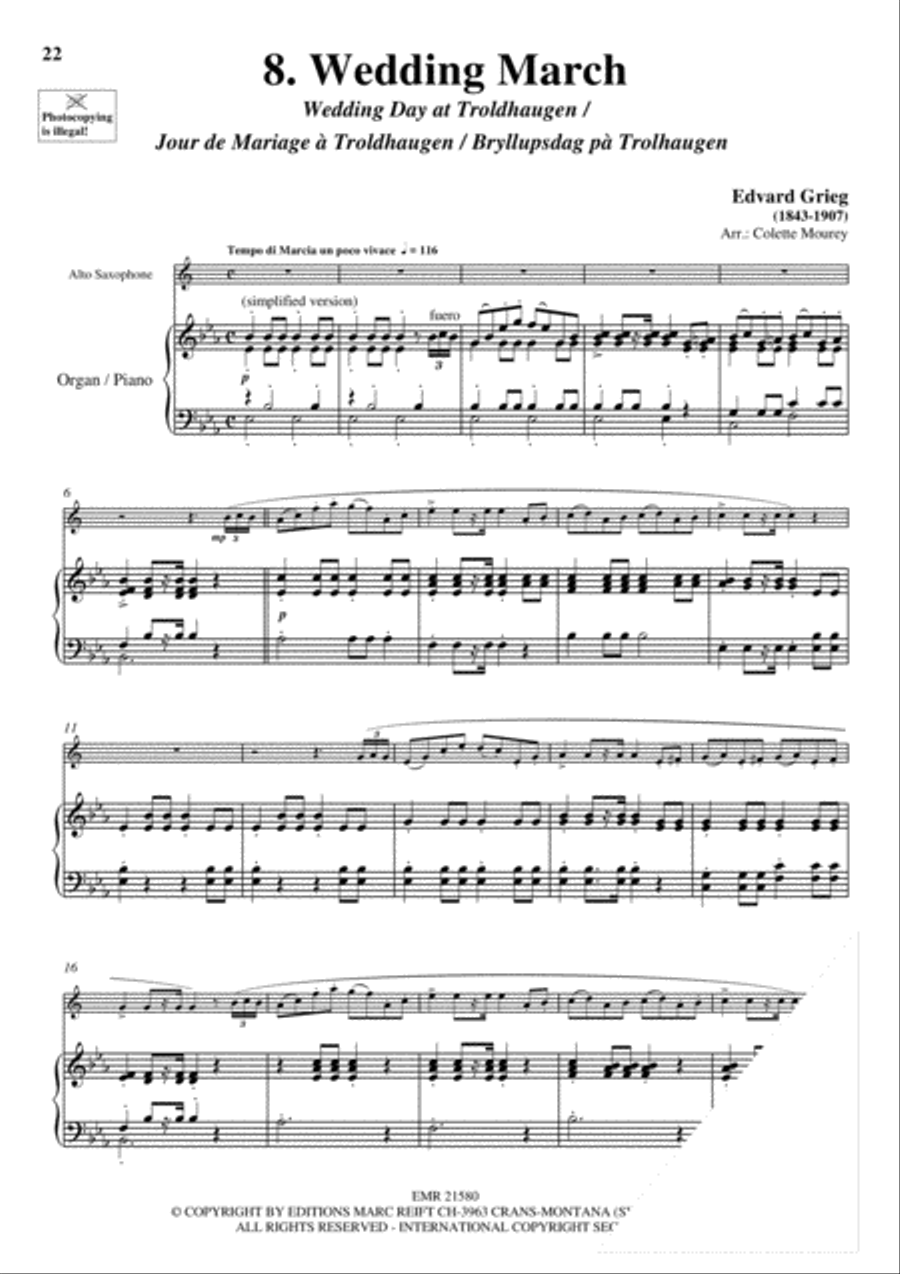 20 Greatest Wedding Solos Alto Saxophone scores gallery preview page 10