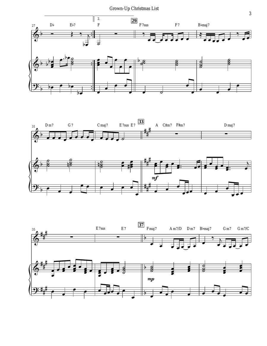 Grown-Up Christmas List Piano scores gallery preview page 5