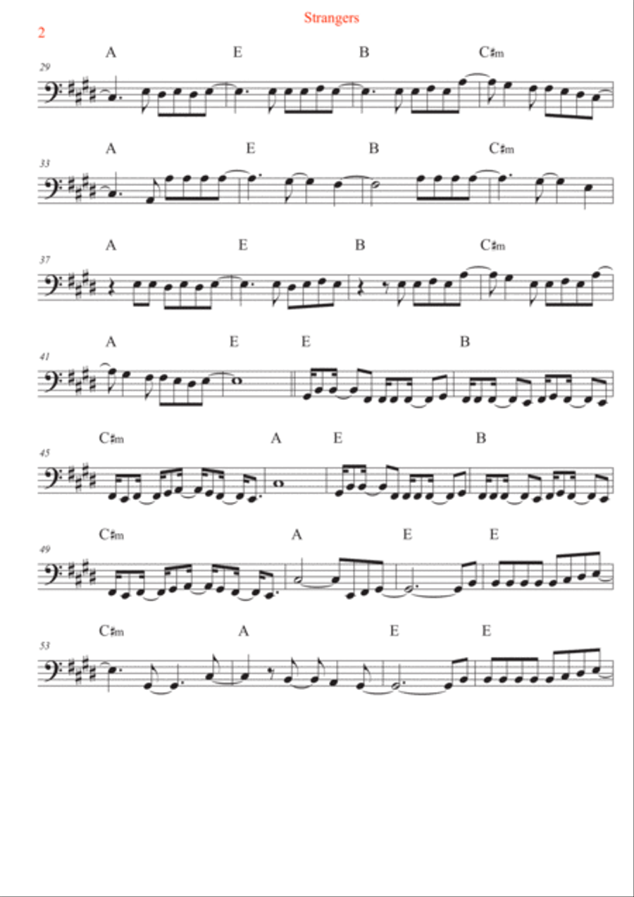 Strangers Bass Guitar scores gallery preview page 2