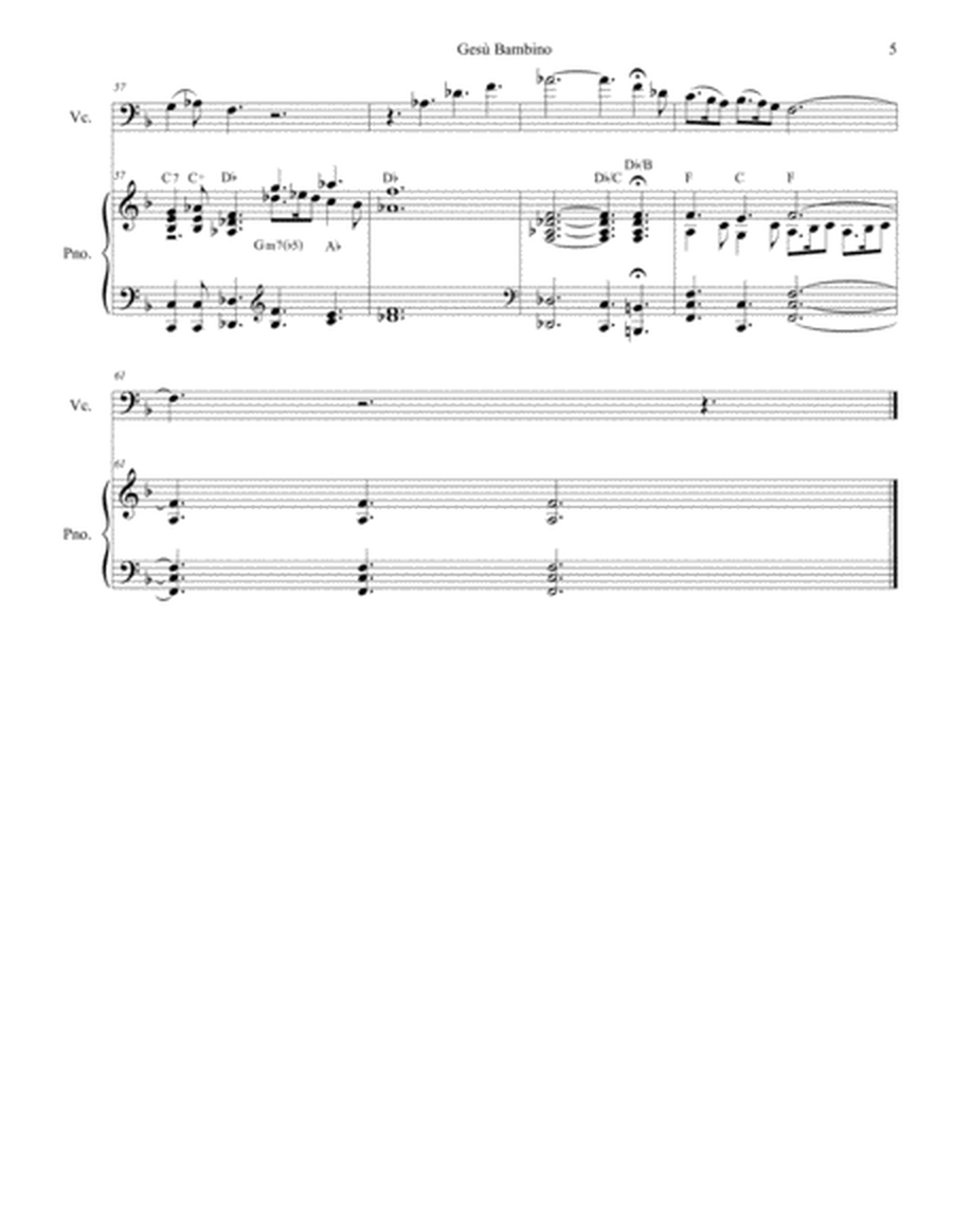 Gesu Bambino (with "Tu Scendi Dalle Stelle") (for Cello solo and Piano) image number null