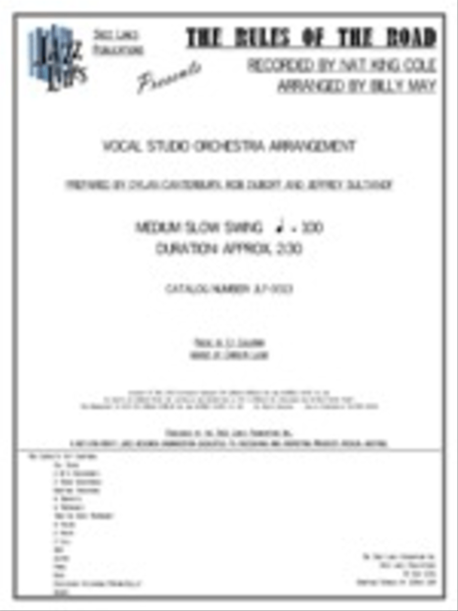 The Rules of the Road Orchestra scores gallery preview page 1