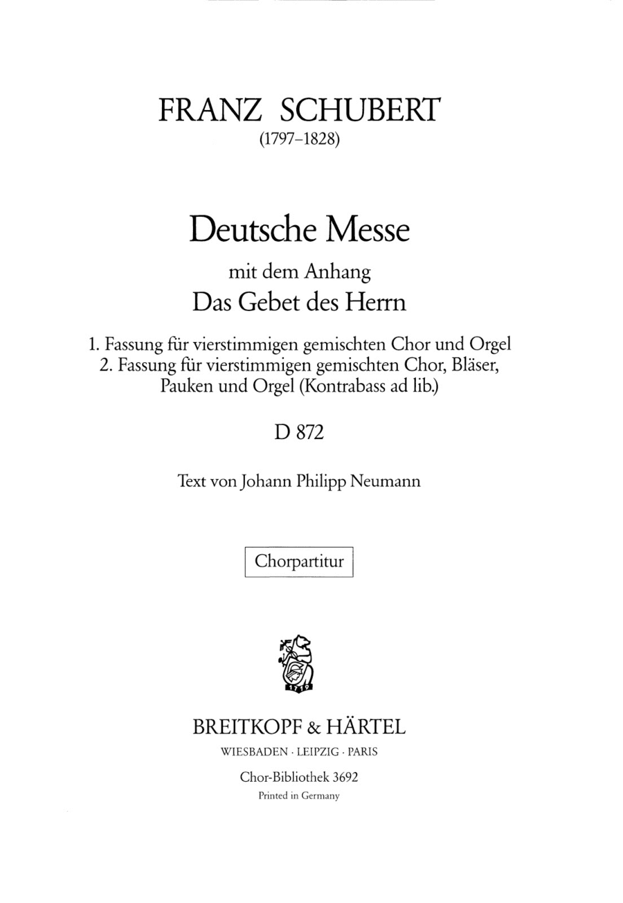 German Mass in F major D 872 4-Part scores gallery preview page 1
