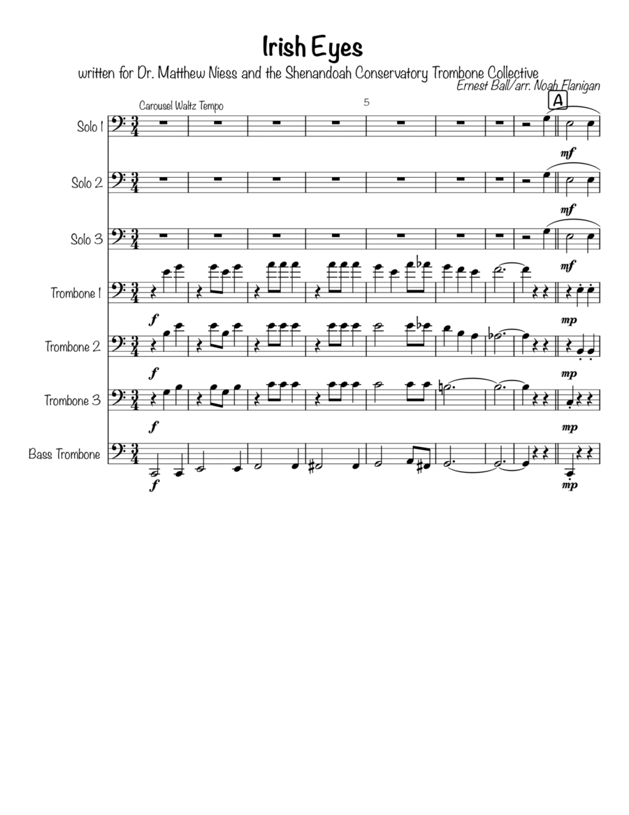 Irish Eyes Irish Eyes Brass Ensemble scores gallery preview page 1