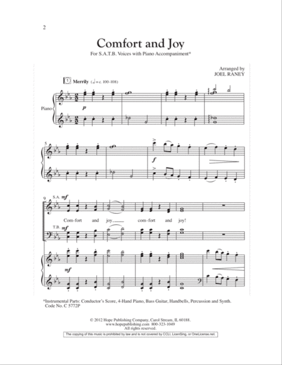 Comfort and Joy 4-Part scores gallery preview page 3