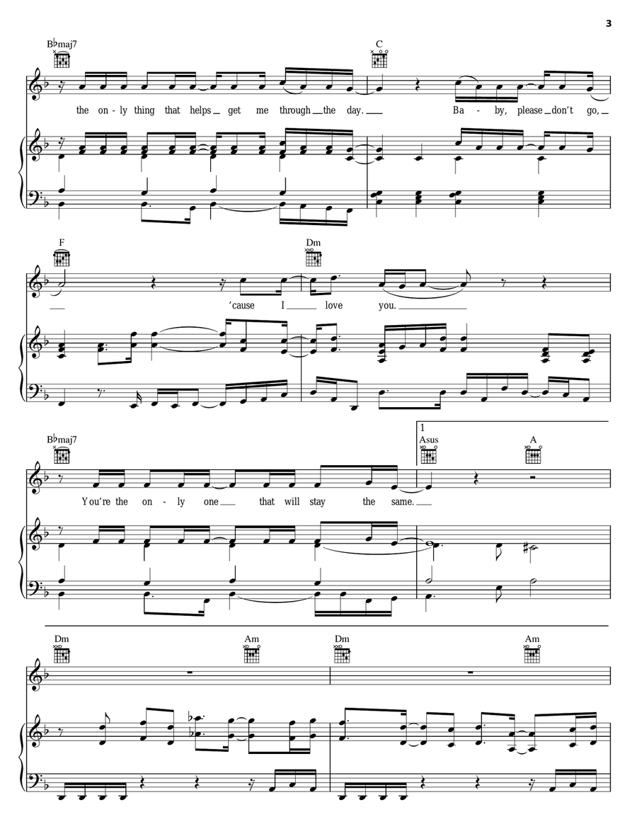 Ghosts Of You Piano, Vocal, Guitar scores gallery preview page 3