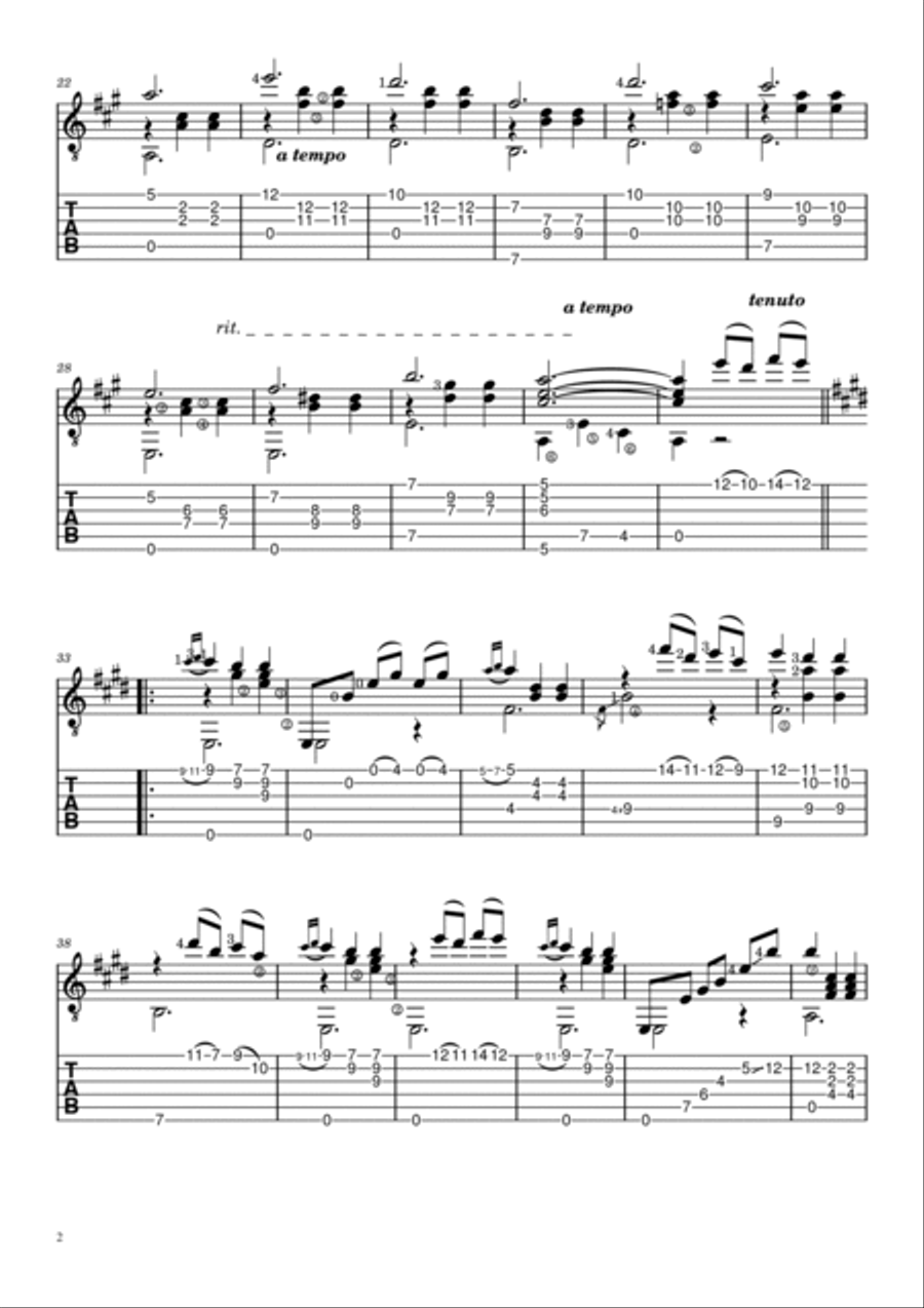 Gran Vals Tabs, Tárrega Acoustic Guitar scores gallery preview page 2
