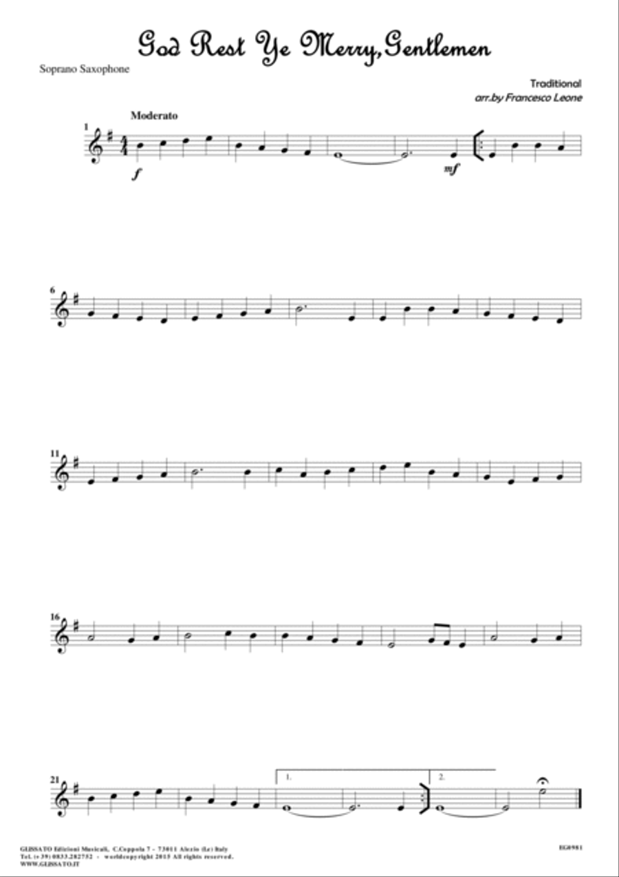 10 Easy Christmas Tunes - Saxophone Quartet satb/aatb (set of parts) Saxophone Quartet scores gallery preview page 4