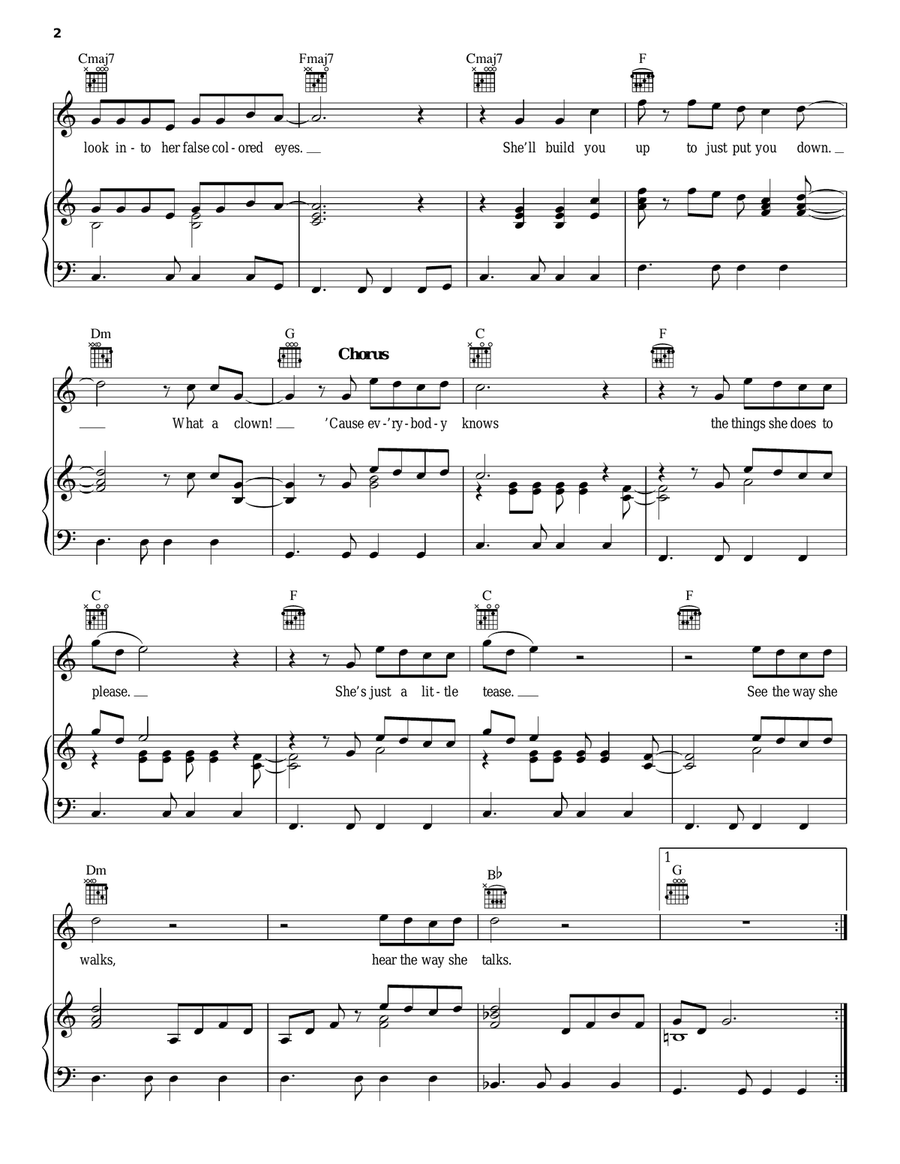 Femme Fatale Piano, Vocal, Guitar scores gallery preview page 2