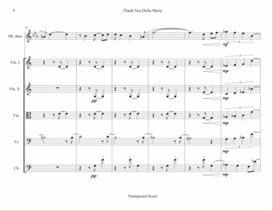 Thank You Doña Maria (Score & MP3) String Orchestra scores gallery preview page 4