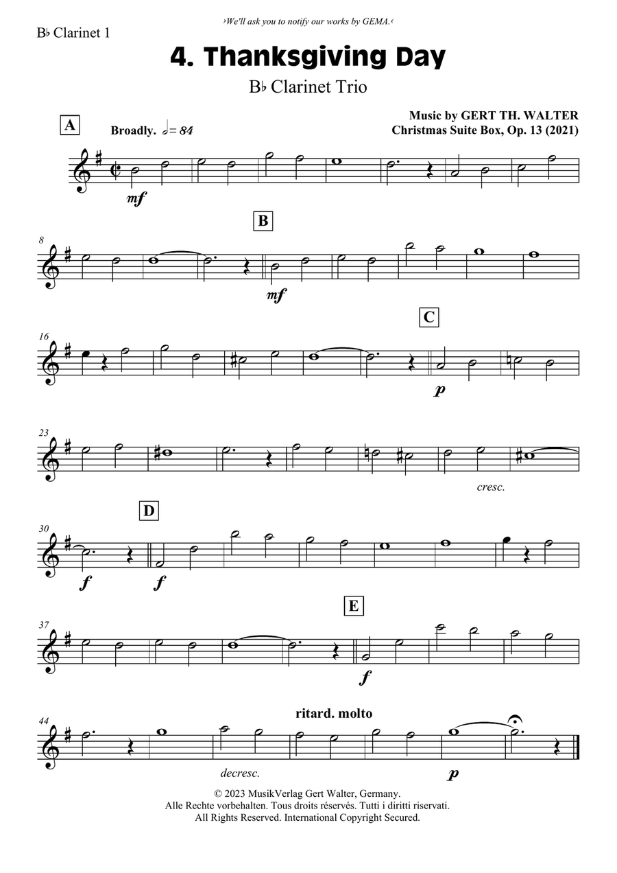 Thanksgiving Day Thanksgiving Day Clarinet Trio scores gallery preview page 3