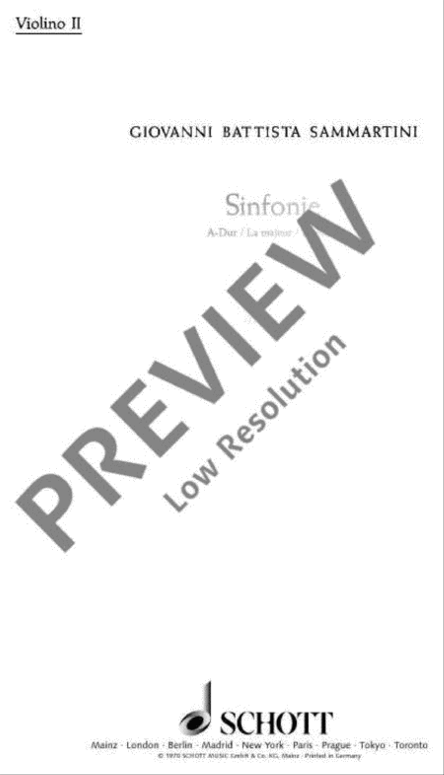 Sinfonia A major Violin scores gallery preview page 2