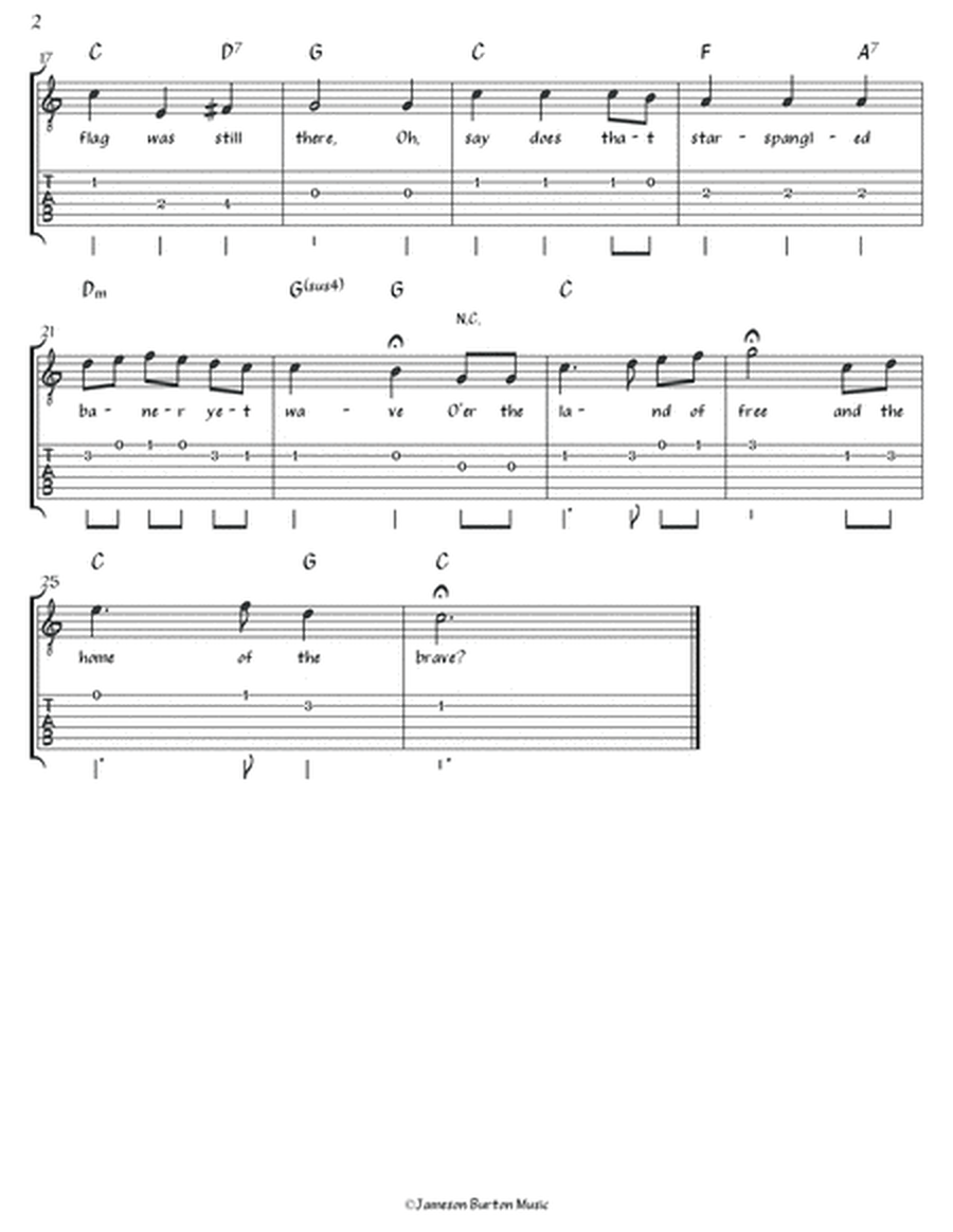 "The Star Spangled Banner" - Guitar w/TAB