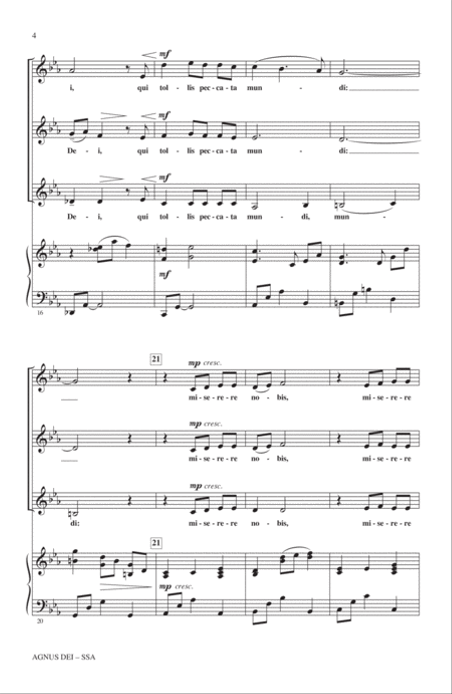 Agnus Dei Agnus Dei SSA scores gallery preview page 3