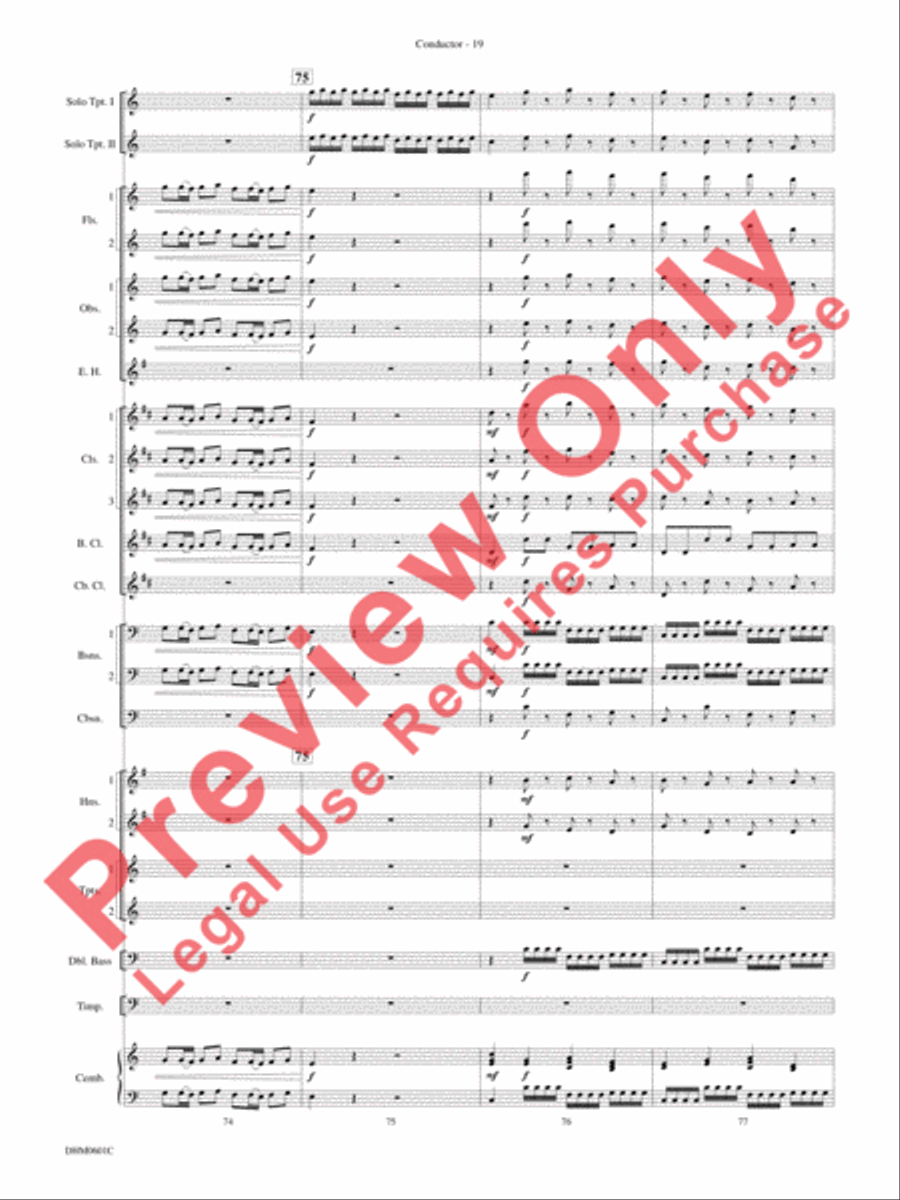 Concerto in C Major for Two Trumpets (I. Allegro, II. Largo, III. Allegro) Concert Band scores gallery preview page 23