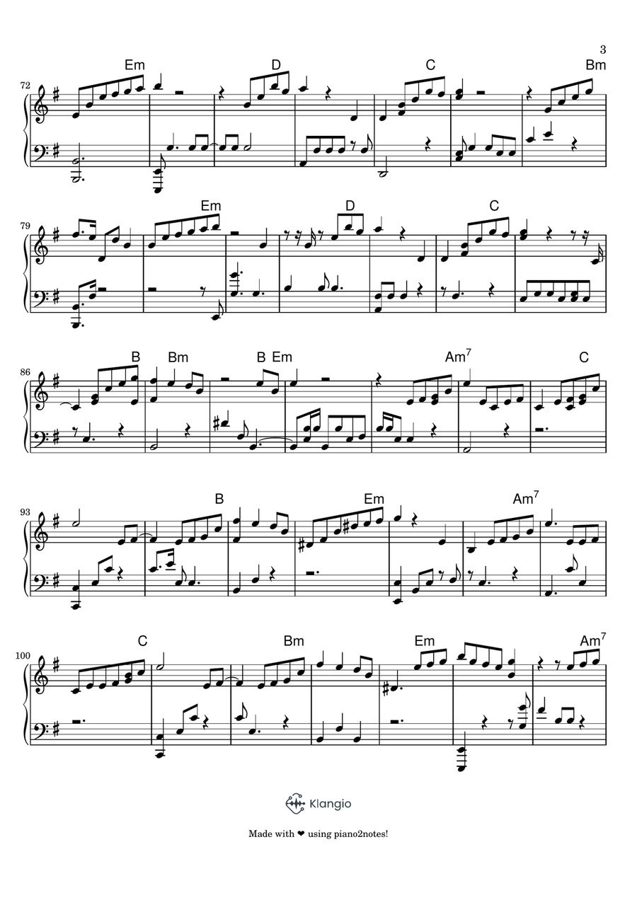 Broken Strings - Piano Music Score Piano Solo scores gallery preview page 3