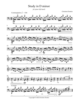 Study in D minor for piano (left hand)