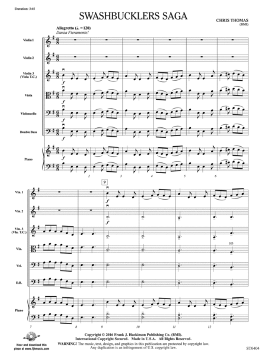 Swashbucklers Saga: Score String Orchestra scores gallery preview page 3