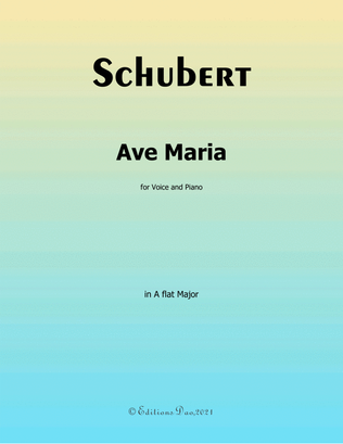 Book cover for Ave maria by Schubert,in A flat Major