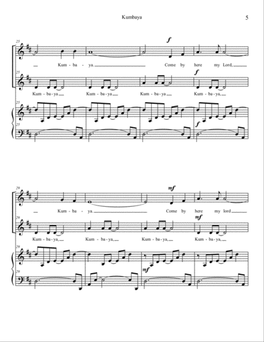 Kumbaya Kumbaya SSA scores gallery preview page 5