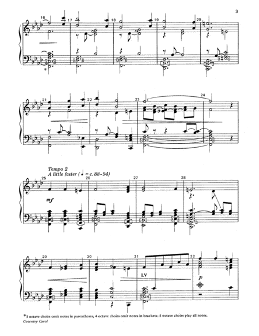 Coventry Carol 5-Octaves scores gallery preview page 3