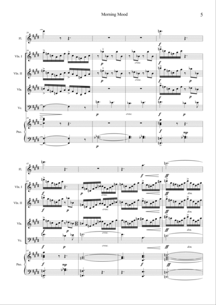 Peer Gynt, Suite No.1 Op.46, Morning Mood Orchestra scores gallery preview page 5