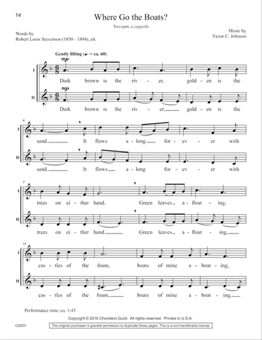 A Cappella! Volume I - Two Part Treble Complete Edition (Reproducible) 2-Part scores gallery preview page 8