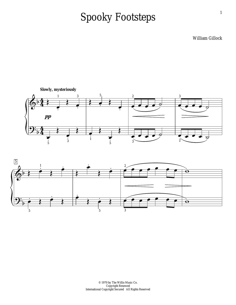 Spooky Footsteps Spooky Footsteps Piano Method scores gallery preview page 1