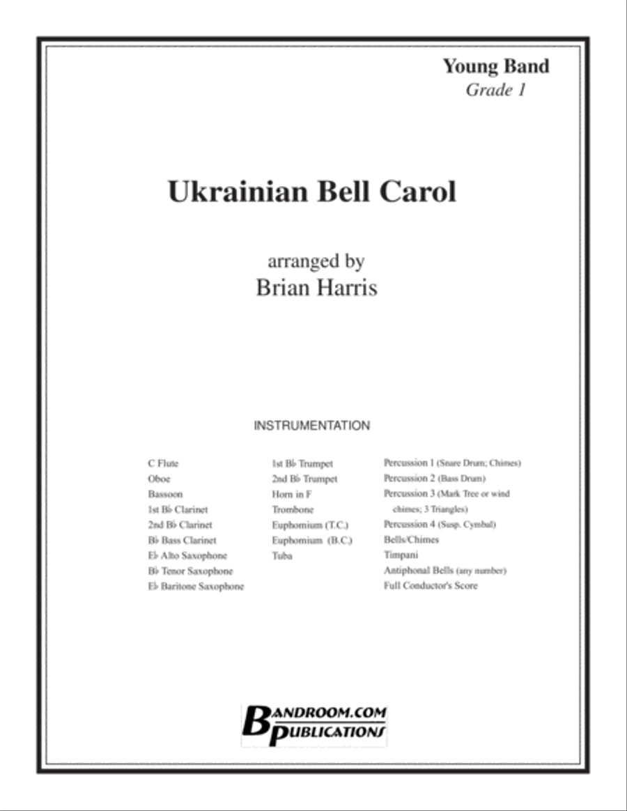 UKRAINIAN BELL CAROL (young concert band - easy - score, parts, & license to photocopy)